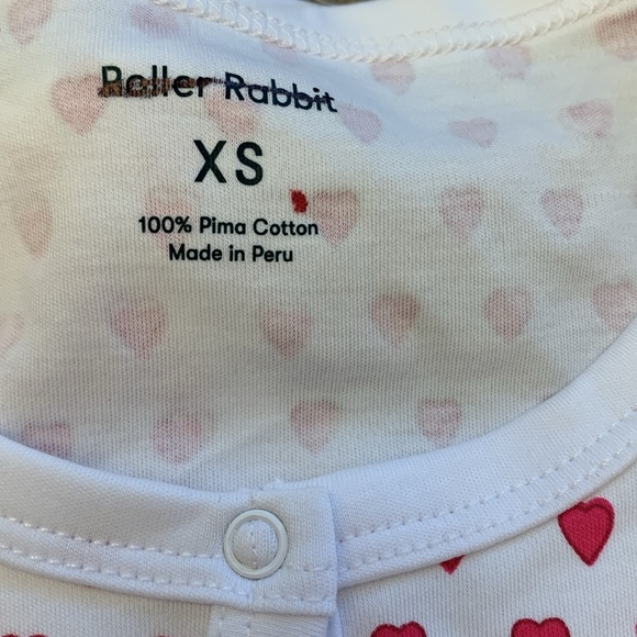 Roller Rabbit heart pajamas size xs - Picture 6 of 7